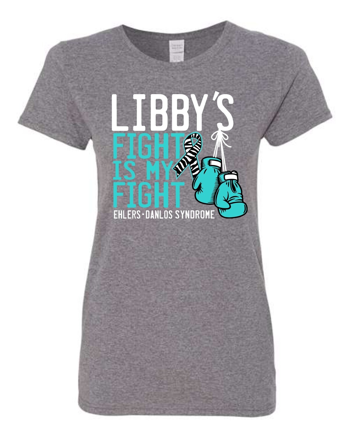 LIBBY'S FIGHT-5000L GRAPHITE HEATHER LADIES T-SHIRT