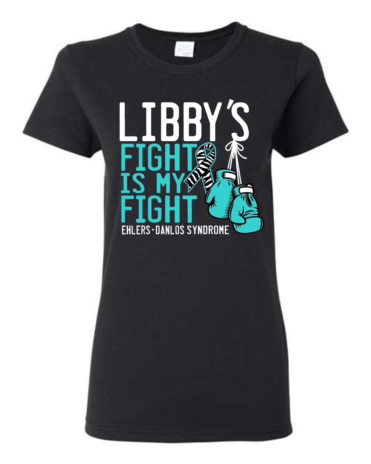 LIBBY'S FIGHT-5000L BLACK LADIES T-SHIRT