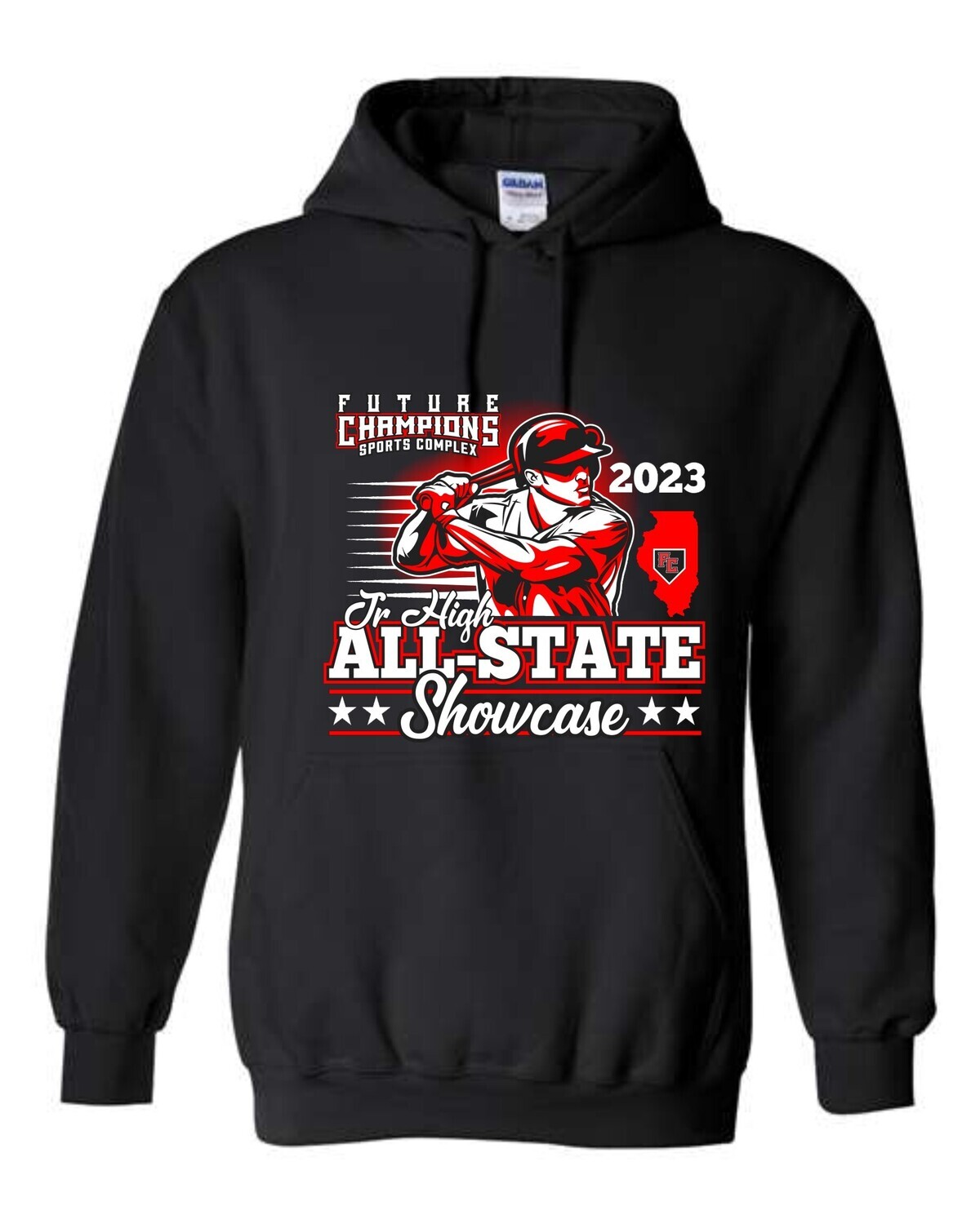 FC BOYS ALL STATE-18500 BLACK UNI-SEX PULLOVER HOODIE