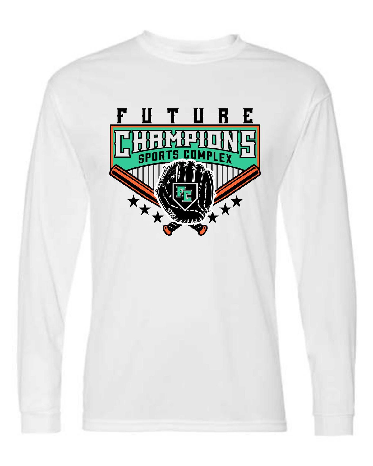 FC-5104 WHITE DRI-FIT LONG SLEEVE-T JULY- (FRONT &amp; BACK PRINT)