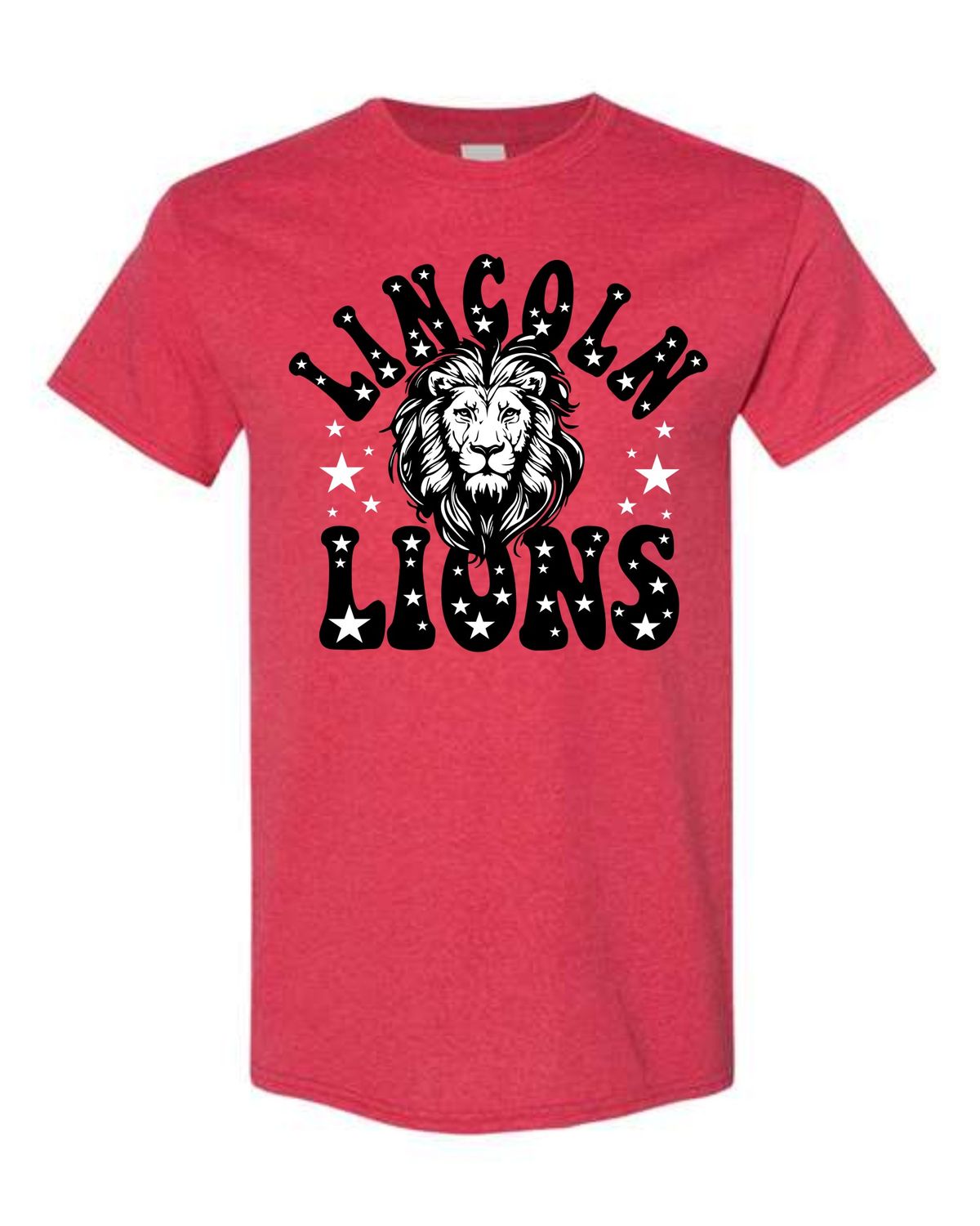 LINCOLN LIONS-#5000 RED UNI-SEX T-SHIRT