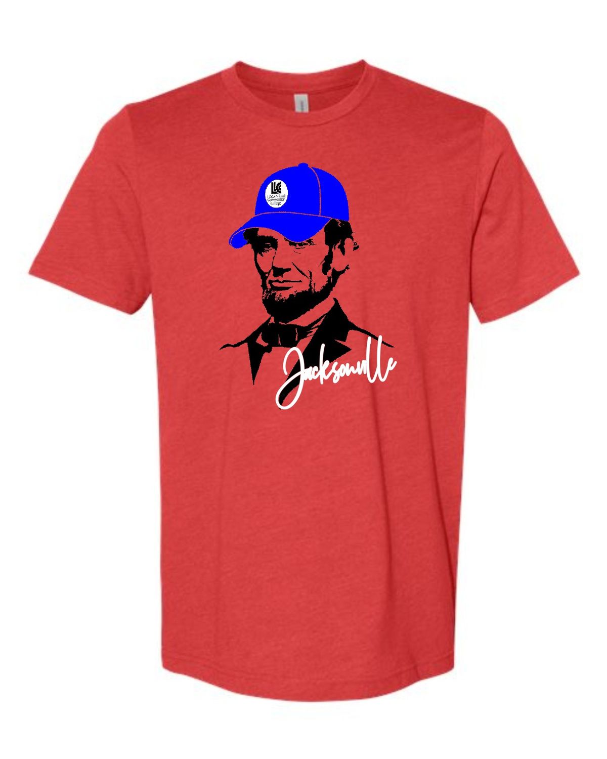 LLC-3001CVC RED-BLUE CAP LINCOLN JACKSONVILLE UNI-SEX T-SHIRT