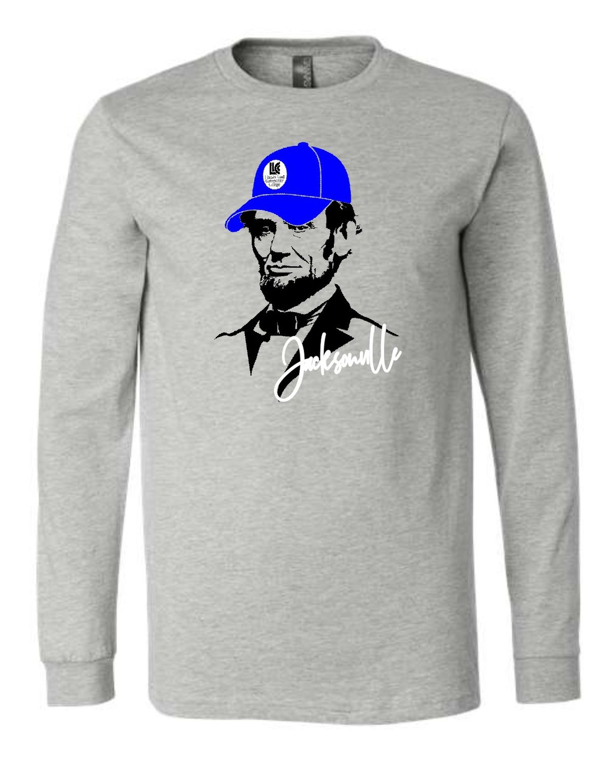 LLC-3501CVC ATHLETIC HEATHER-BLUE CAP LINCOLN JACKSONVILLE LONG SLEEVE-T