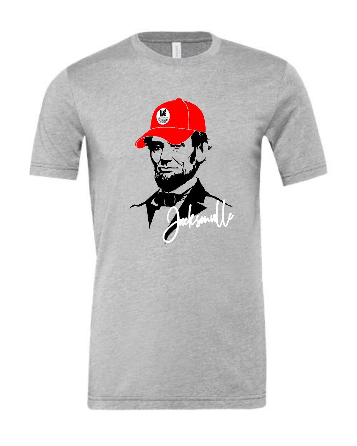 LLC-3001CVC ATHLETIC HEATHER-RED CAP LINCOLN JACKSONVILLE UNI-SEX T-SHIRT