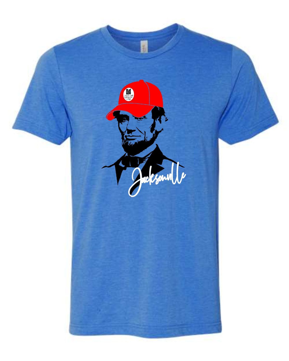 LLC-3001CVC ROYAL BLUE-RED CAP LINCOLN JACKSONVILLE UNI-SEX T-SHIRT
