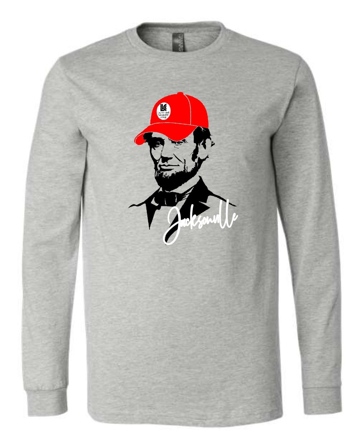 LLC-3501CVC ATHLETIC HEATHER-RED CAP LINCOLN JACKSONVILLE LONG SLEEVE-T