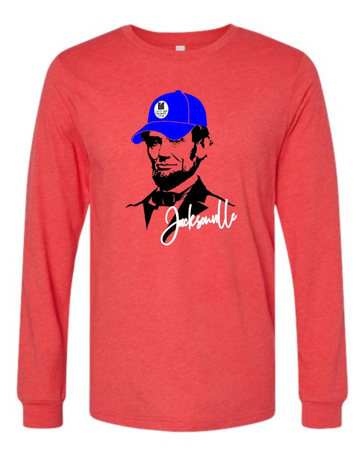 LLC-3501CVC RED-BLUE CAP LINCOLN JACKSONVILLE  LONG SLEEVE-T