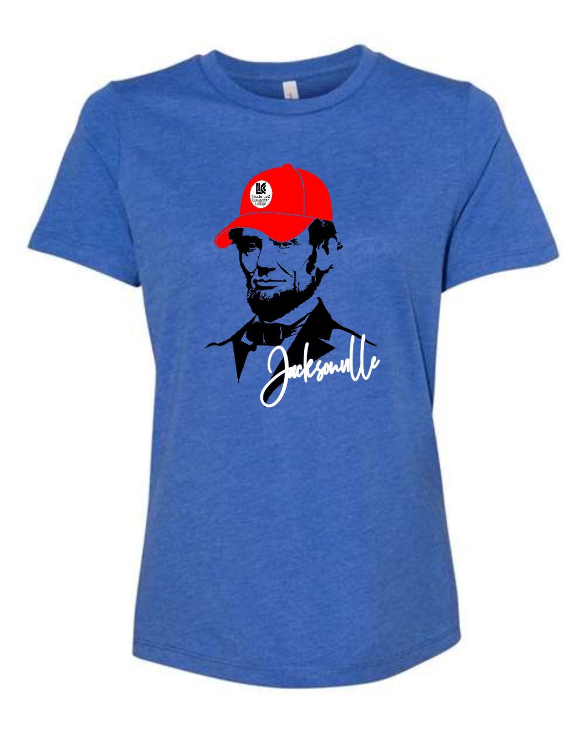 LLC-6400CVC ROYAL-RED CAP LINCOLN JACKSONVILLE LADIES T-SHIRT