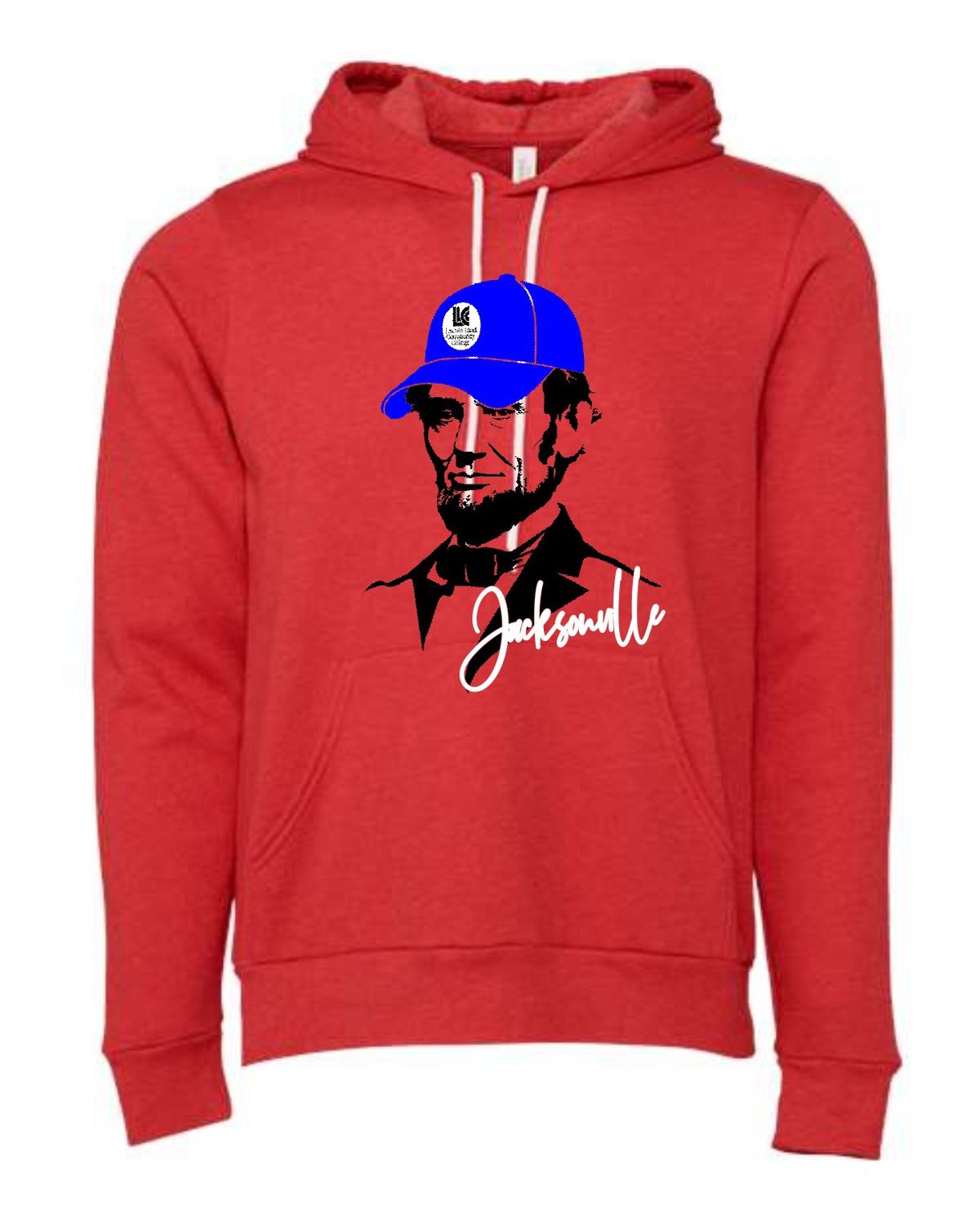 LLC-3719 RED-BLUE CAP LINCOLN JACKSONVILLE PULLOVER HOODIE