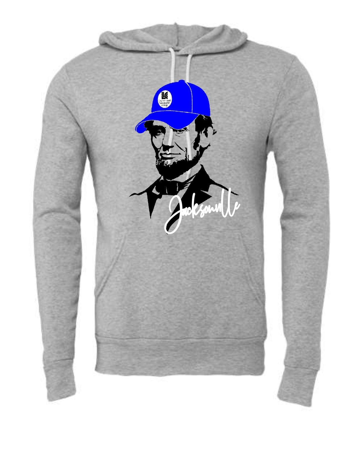 LLC-3719 ATHLETIC HEATHER-BLUE CAP LINCOLN JACKSONVILLE PULLOVER HOODIE