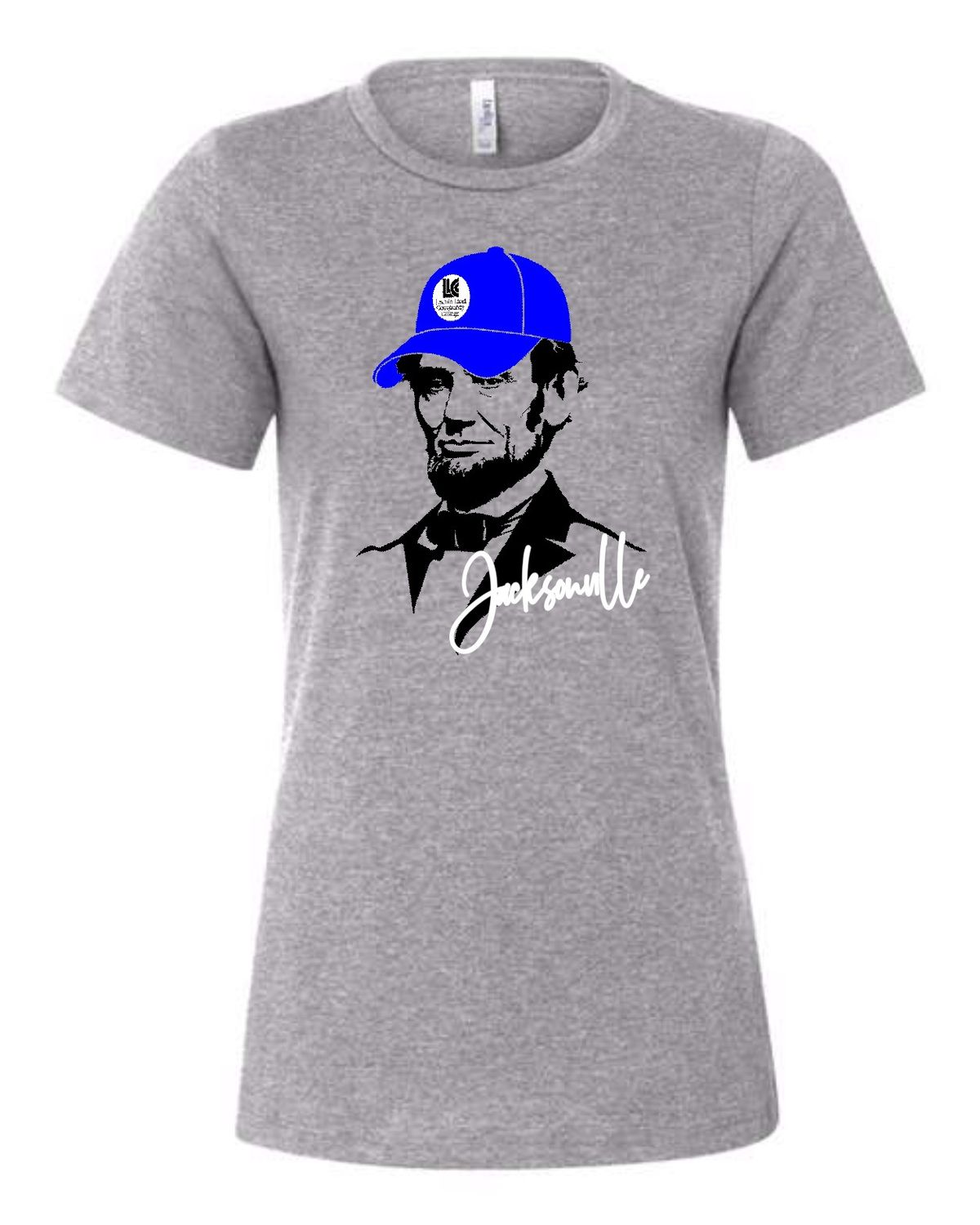 LLC-6400CVC ATHLETIC HEATHER-BLUE CAP LINCOLN JACKSONVILLE LADIES T-SHIRT