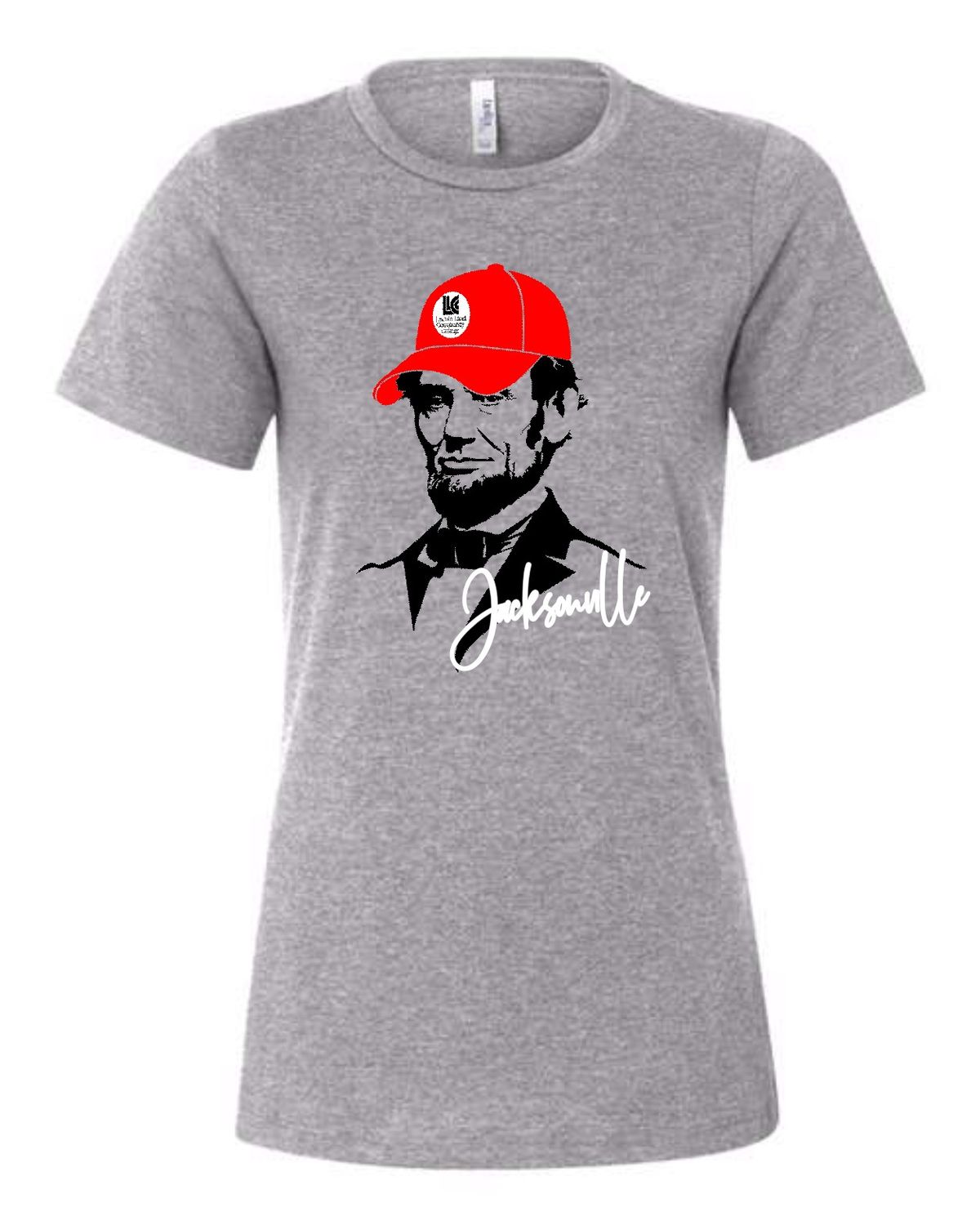 LLC-6400CVC ATHLETIC HEATHER-RED CAP LINCOLN JACKSONVILLE LADIES T-SHIRT