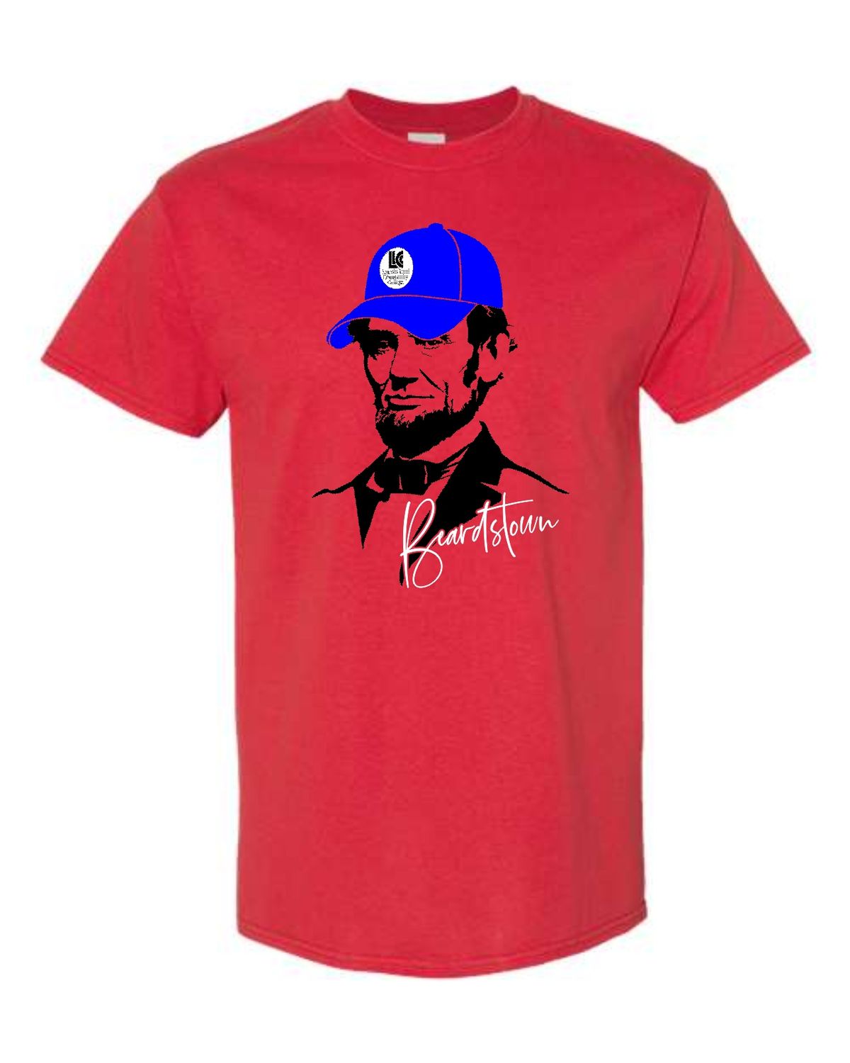 LLC-3001CVC RED-BLUE CAP LINCOLN BEARDSTOWN UNI-SEX T-SHIRT