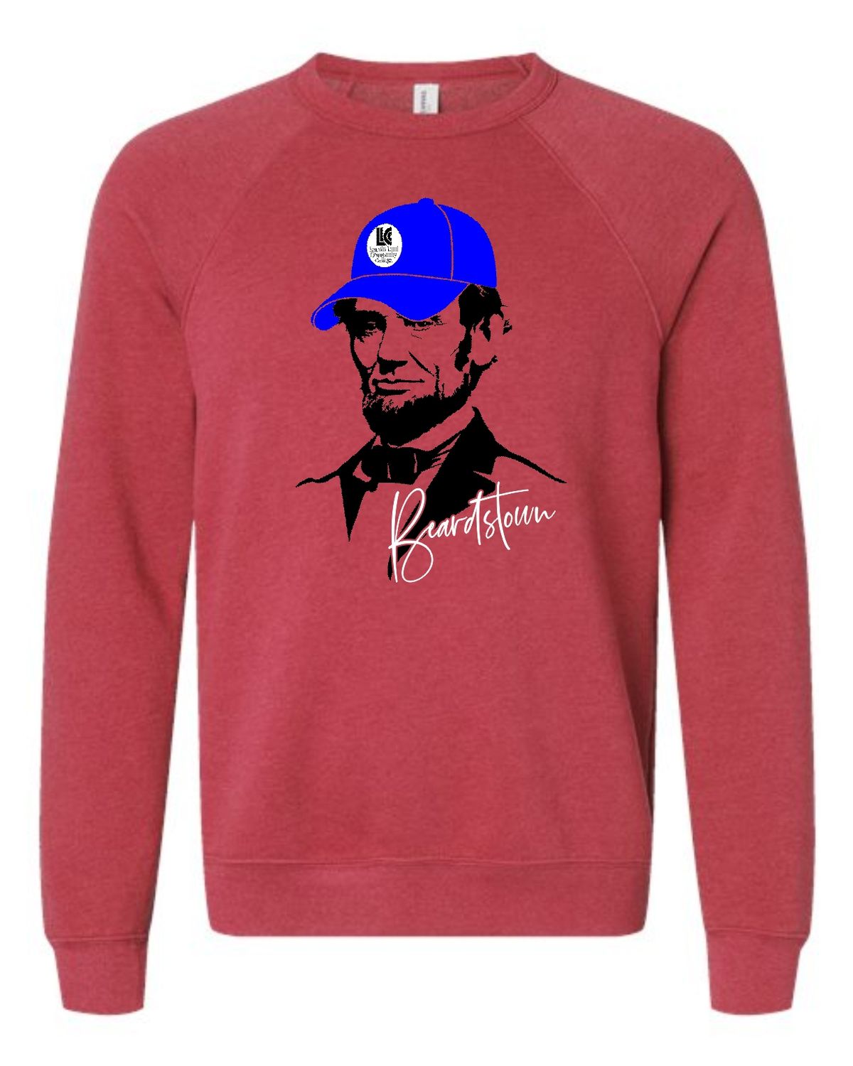 LLC-3901 RED-BLUE CAP LINCOLN BEARDSTOWN CREWNECK SWEATSHIRT