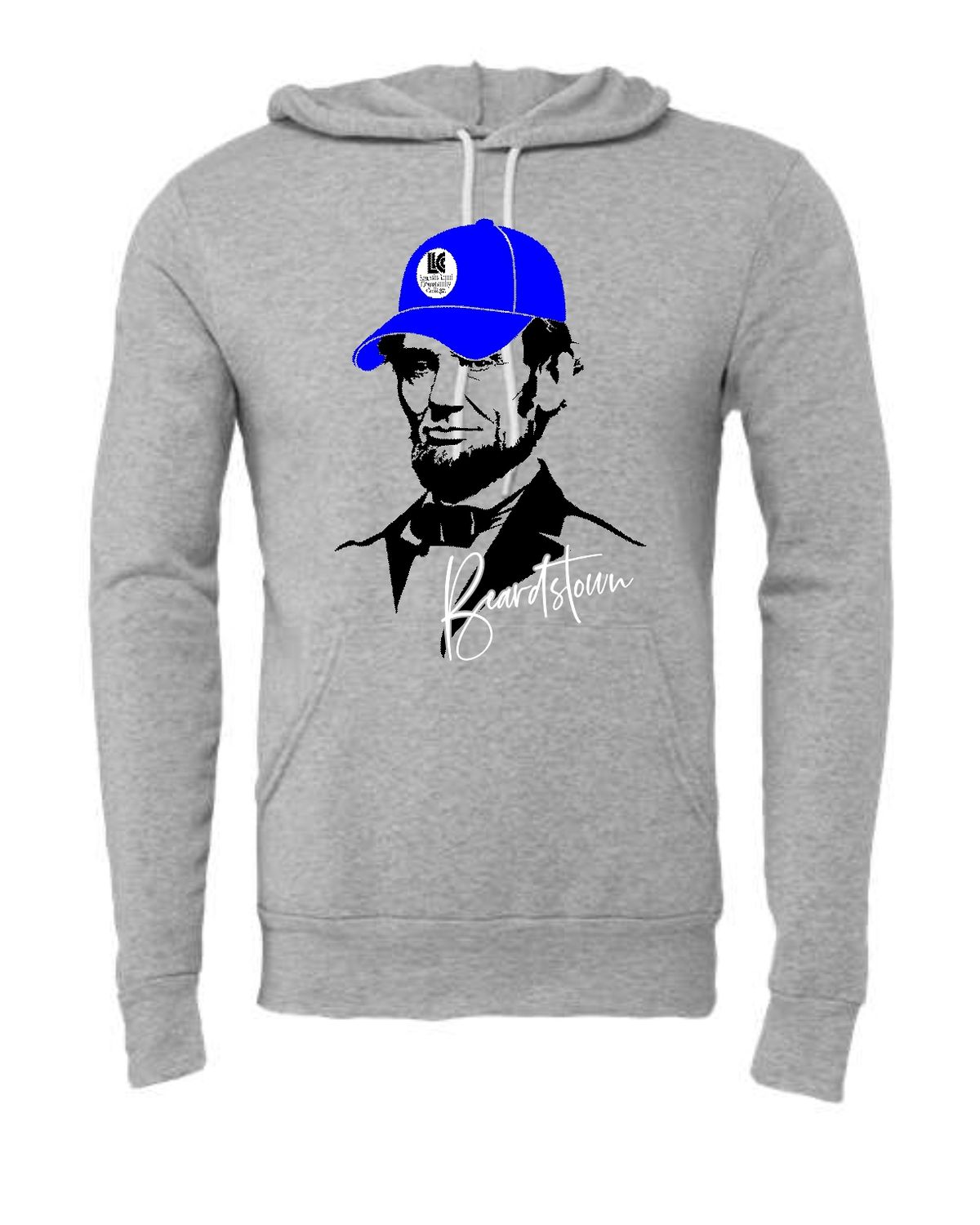 LLC-3719 ATHLETIC HEATHER-BLUE CAP BEARDSTOWN LINCOLN PULLOVER HOODIE
