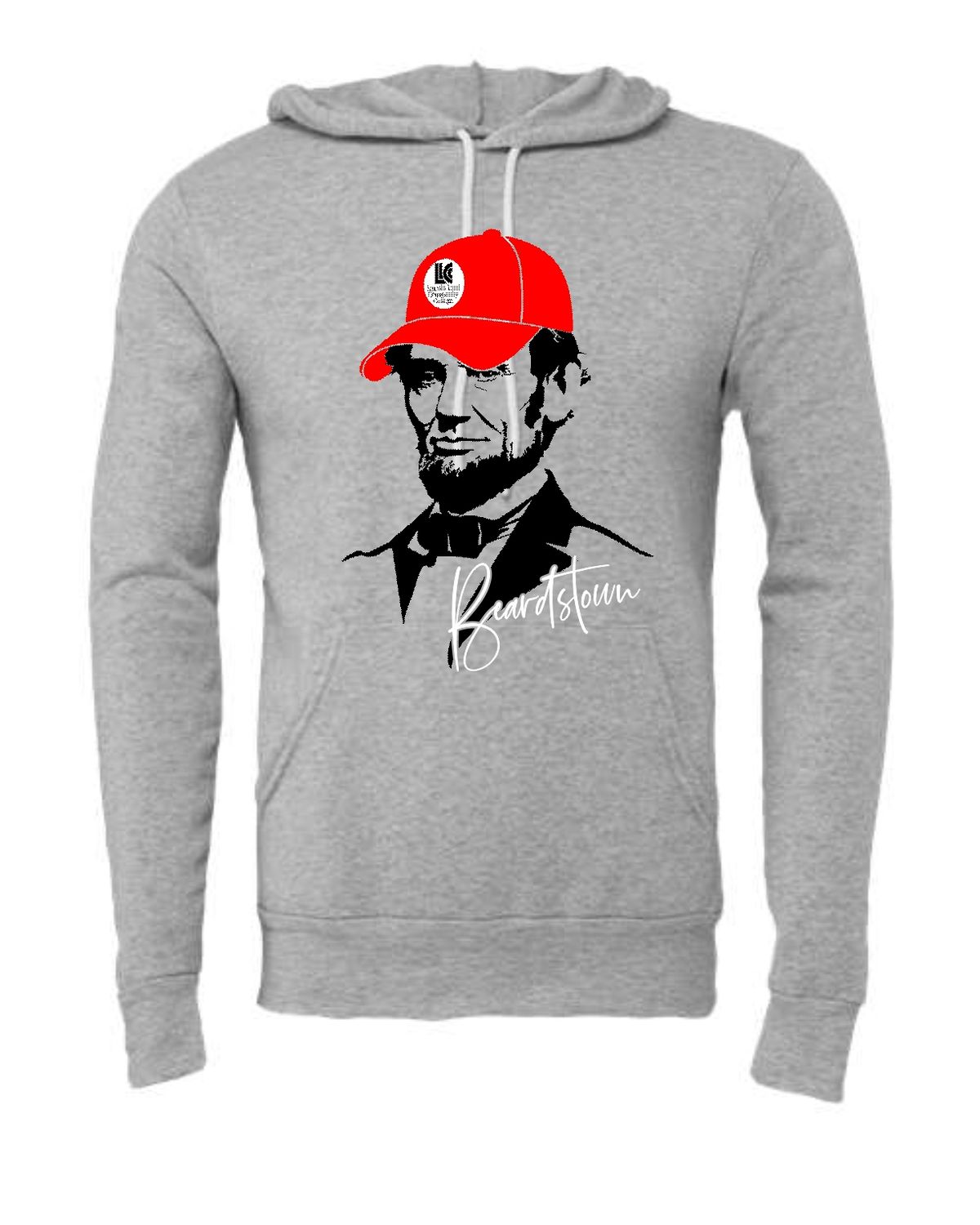 LLC-3719 ATHLETIC HEATHER-RED CAP LINCOLN BEARDSTOWN PULLOVER HOODIE