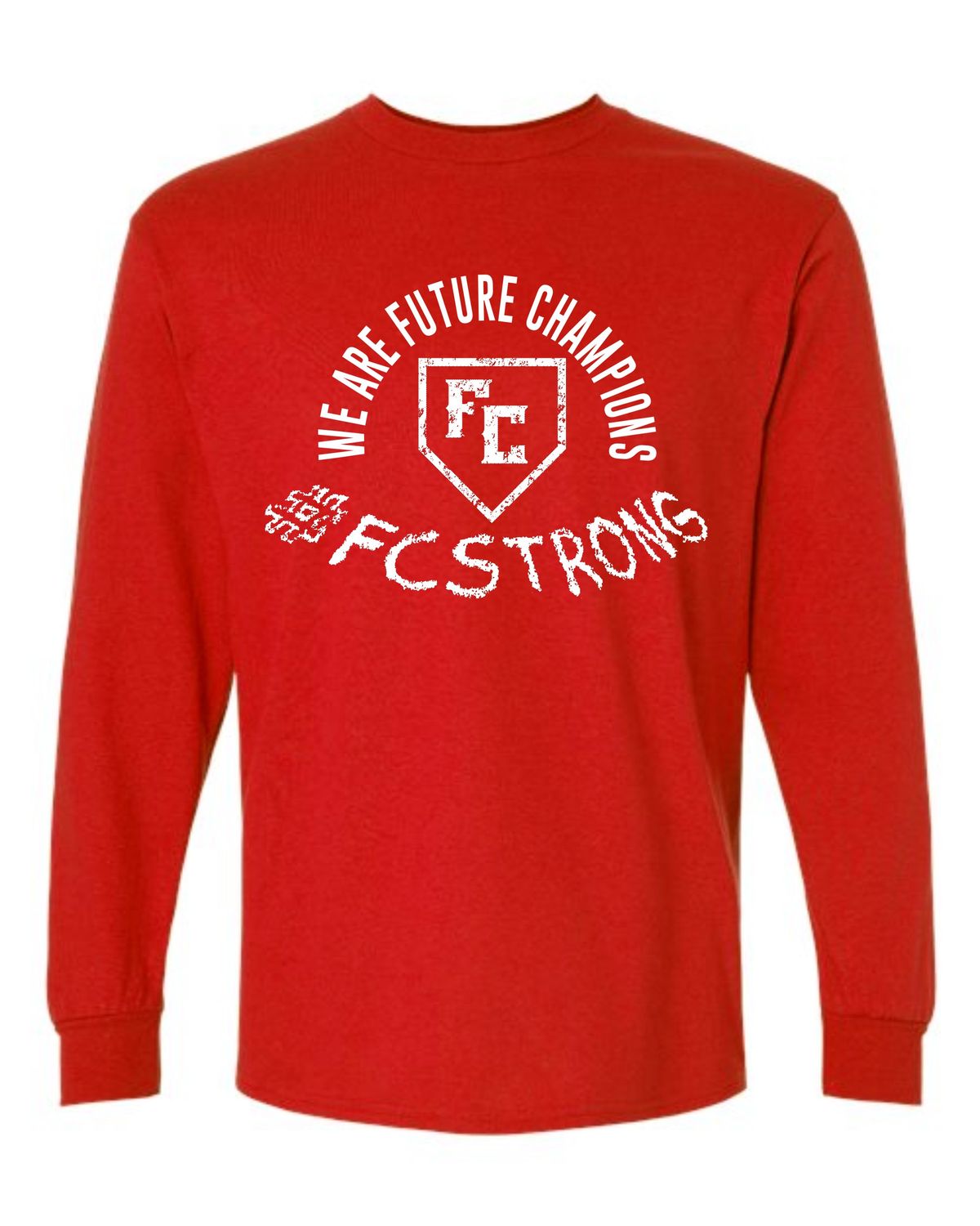 FC-#FCSTRONG 5400 RED REGULAR LONG SLEEVE-T (FRONT PRINT ONLY)