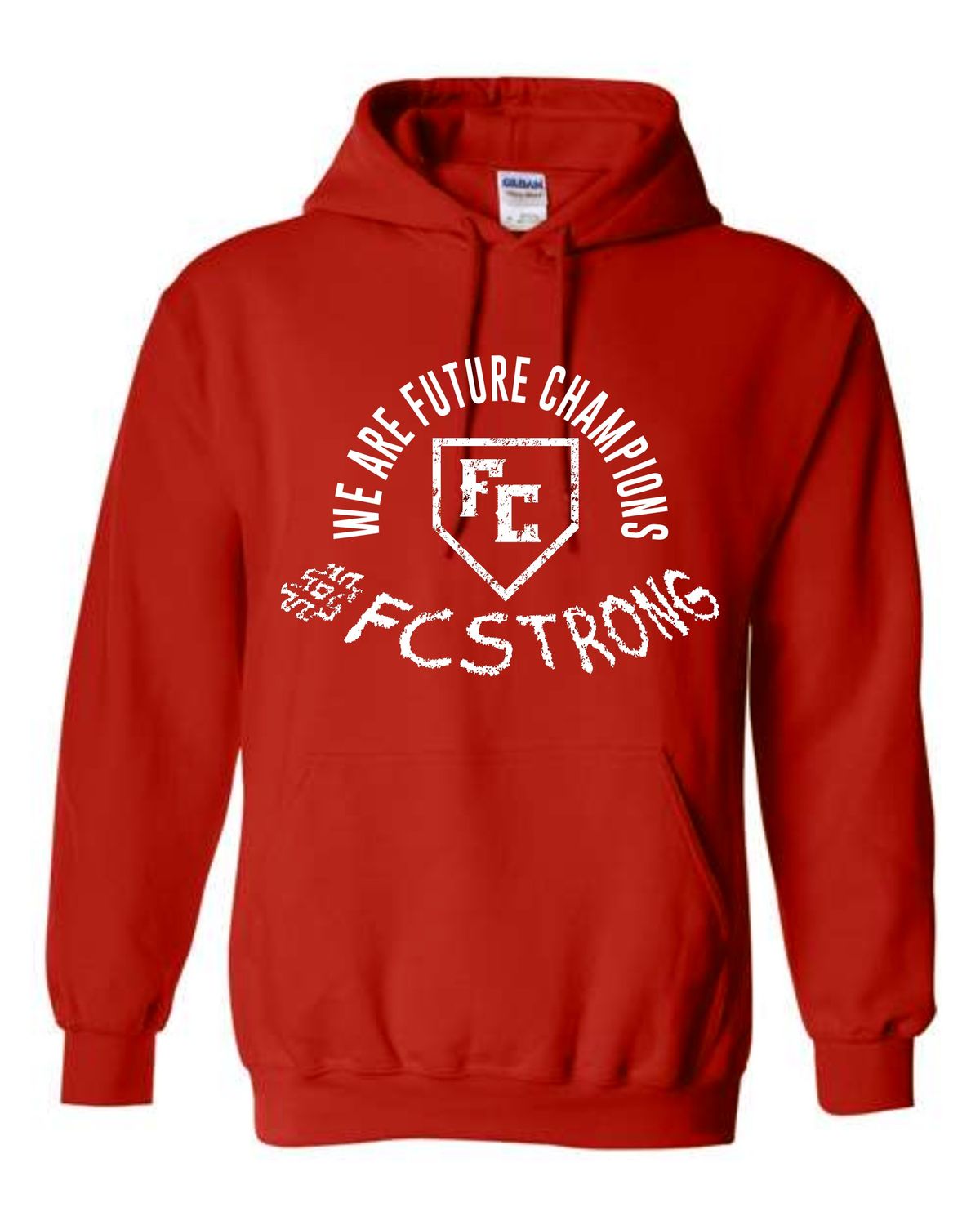 FC-#FCSTRONG 18500 RED  REGULAR PULLOVER HOODIE (FRONT PRINT ONLY)