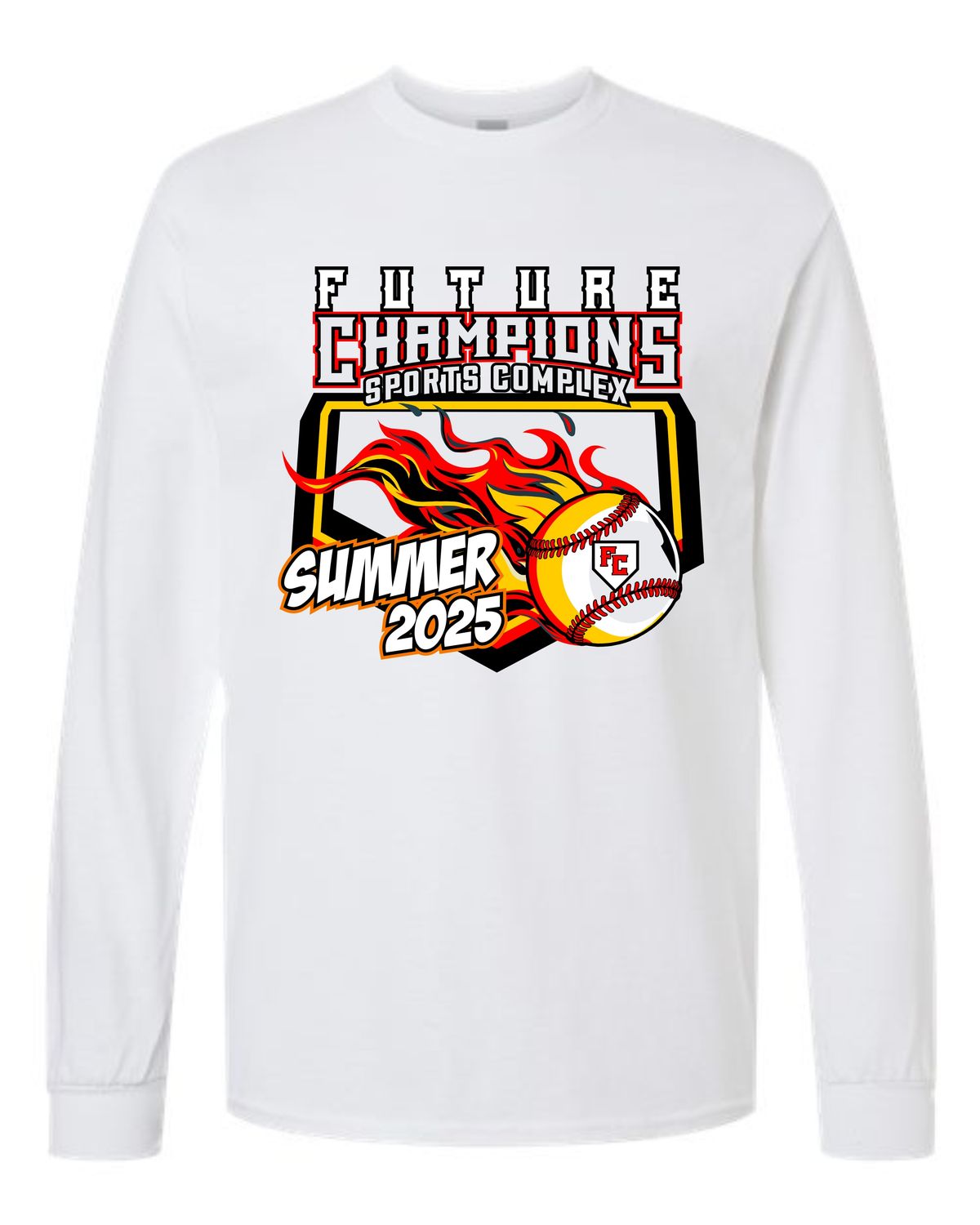 FC-5400 WHITE REGULAR LONG SLEEVE-T (FRONT &amp; BACK PRINT)