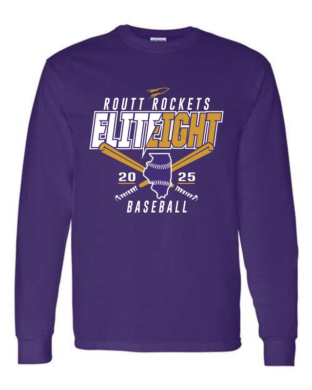 ROUTT BASEBALL ELITE 8-5400 PURPLE LONG SLEEVE-T