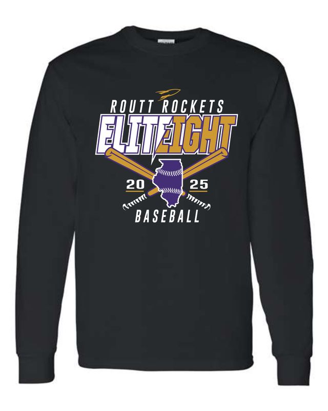 ROUTT BASEBALL ELITE 8-5400 BLACK LONG SLEEVE-T