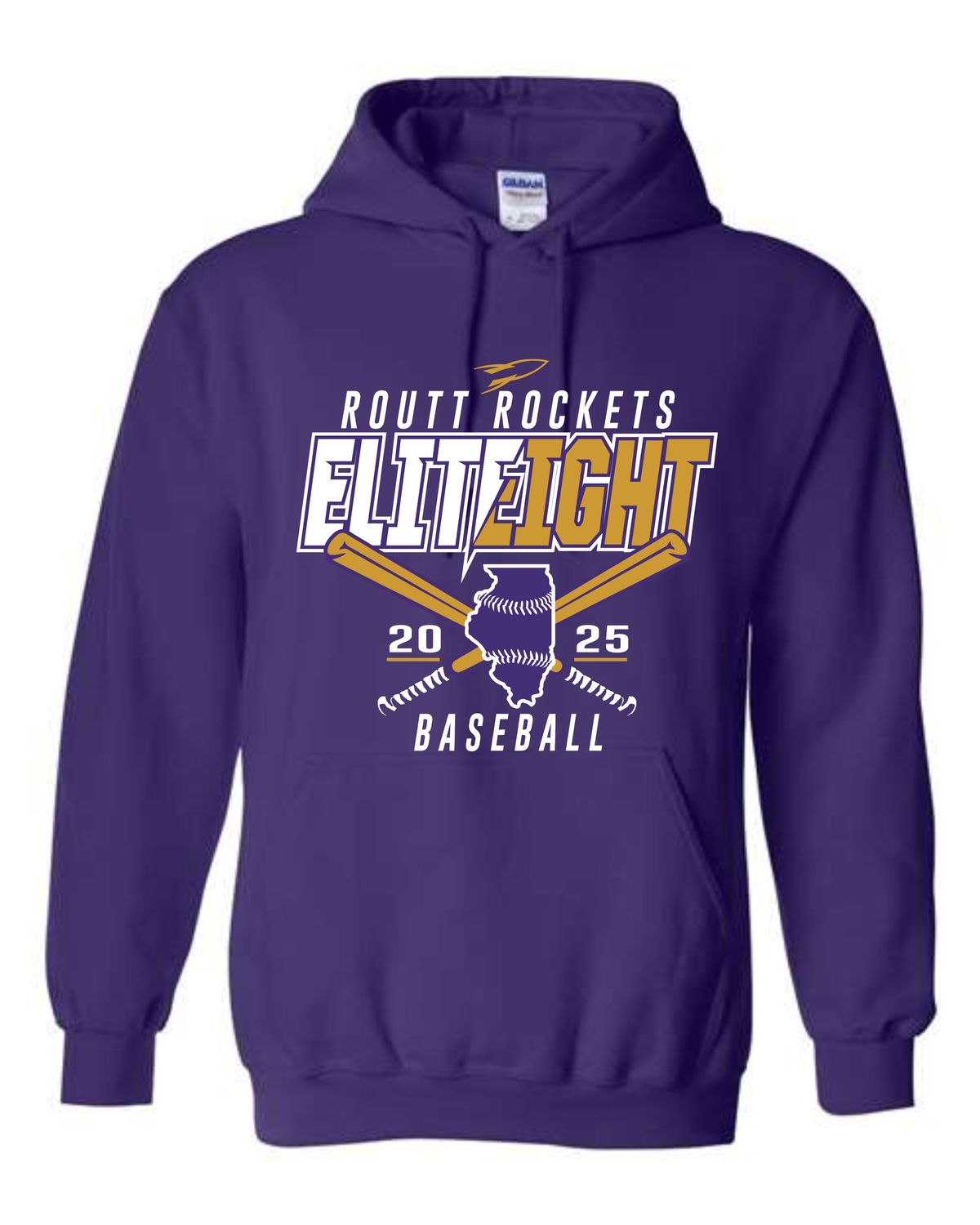 ROUTT BASEBALL ELITE 8-18500 PURPLE PULLOVER HOODIE