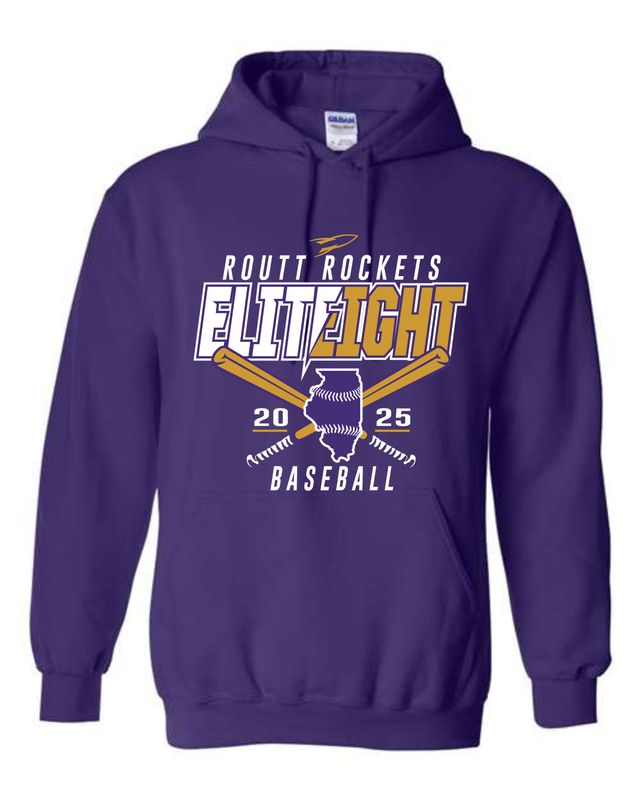 ROUTT BASEBALL ELITE 8-18500 PURPLE PULLOVER HOODIE