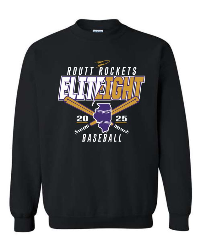 ROUTT BASEBALL ELITE 8-18000 BLACK CREW NECK SWEATSHIRT