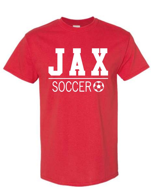 JAX SOCCER-5000 RED UNISEX T-SHIRT