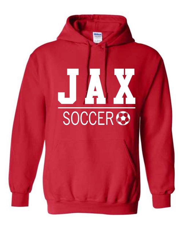 JAX SOCCER-18500 RED PULLOVER HOODIE