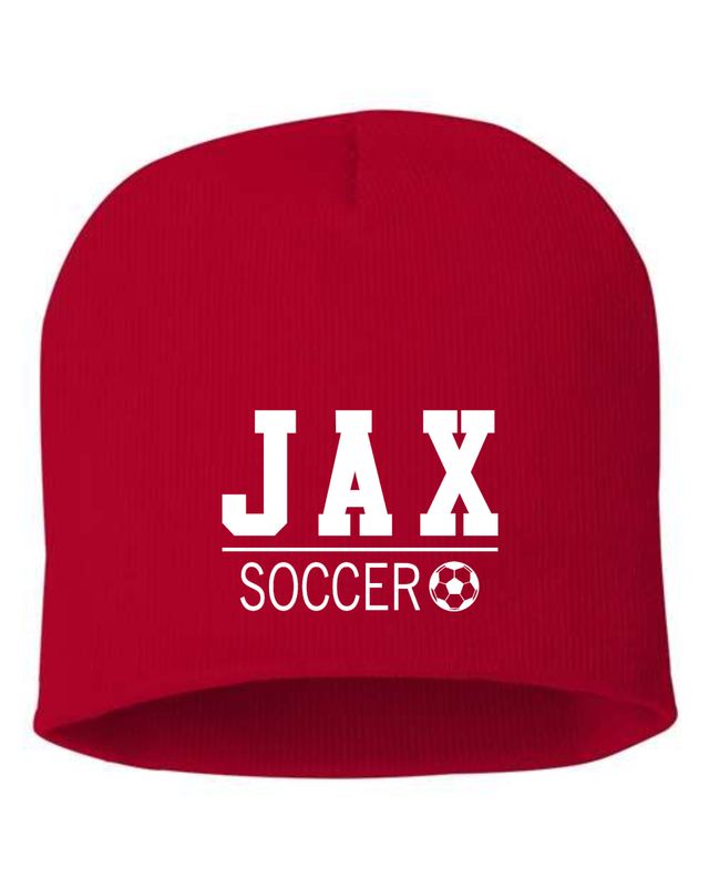 JAX SOCCER-SP08 RED BEANIE CAP (EMBROIDERED)