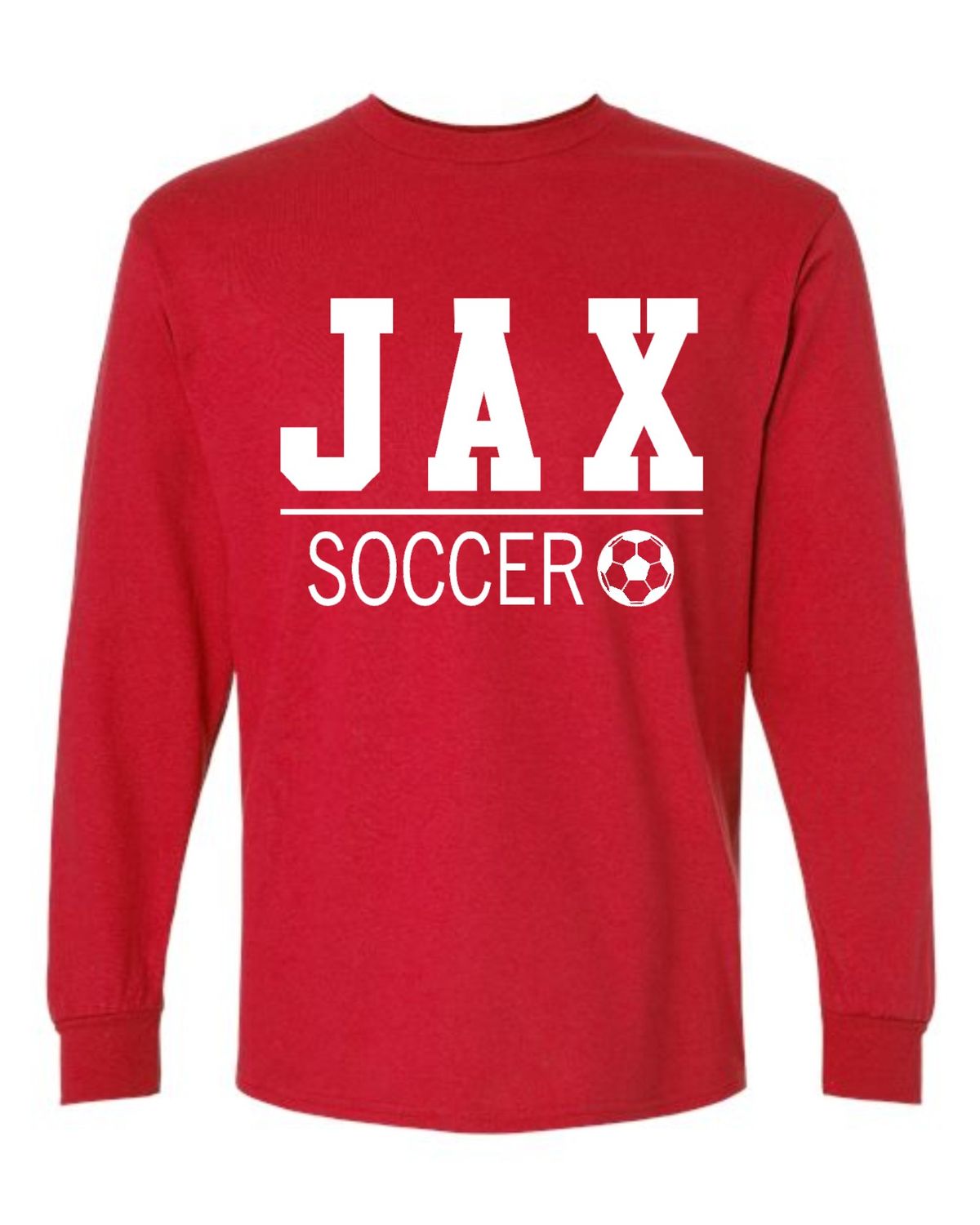 JAX SOCCER-5400 RED LONG SLEEVE-T