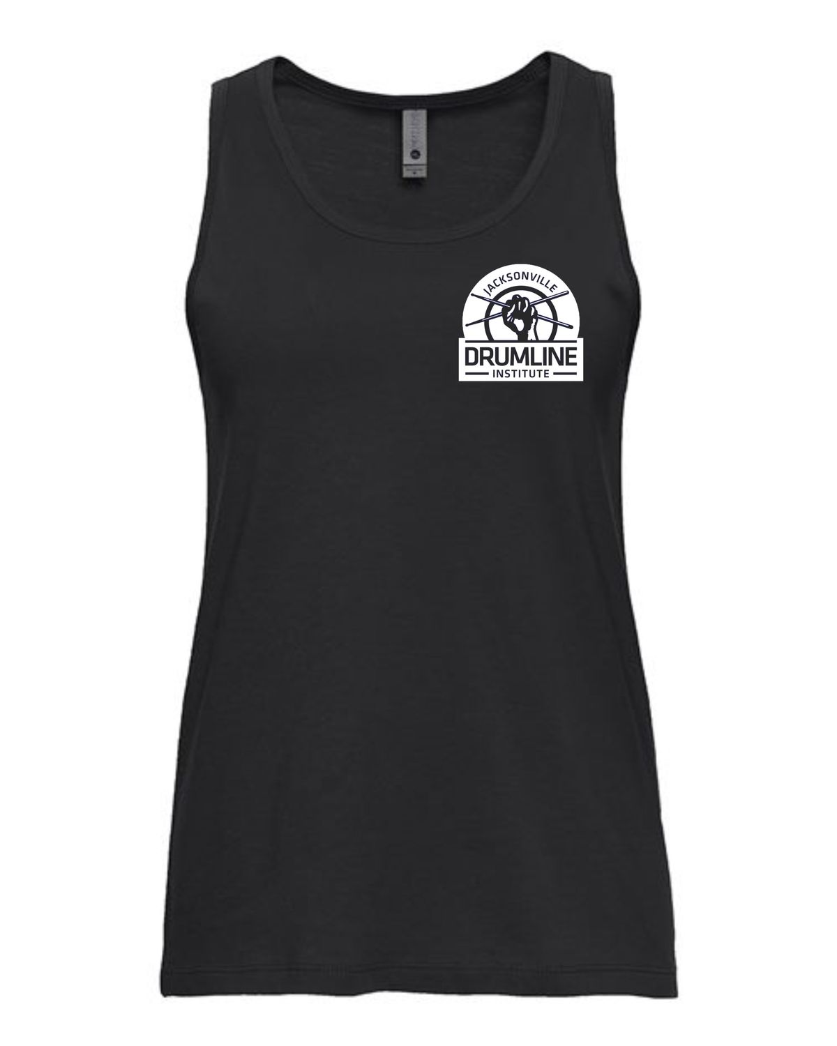 DRUMLINE-3933 BLACK LADIES TANK / FRONT &amp; BACK PRINT