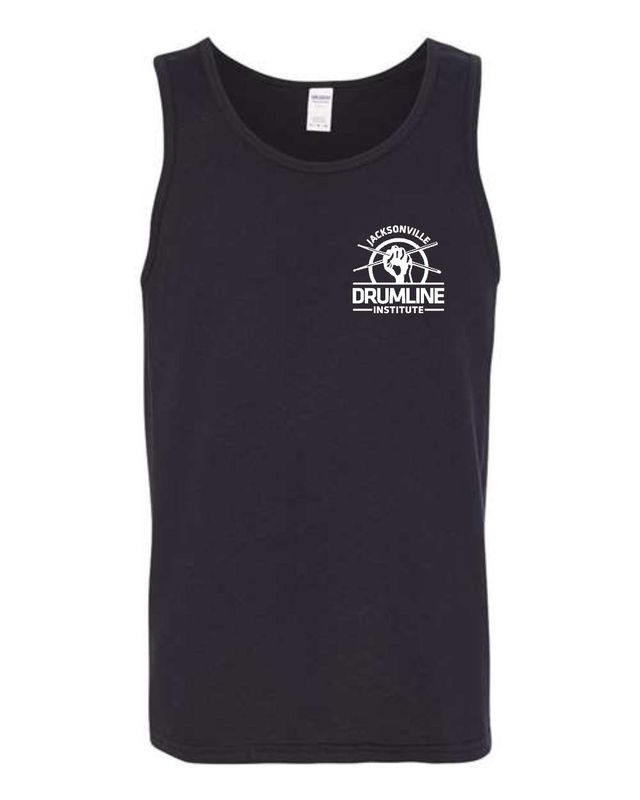 DRUMLINE-5200 BLACK UNI-SEX TANK TOP/ FRONT &amp; BACK PRINT