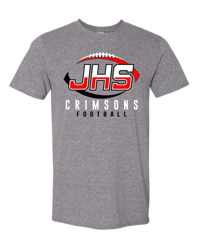 JHS CRIMSONS FOOTBALL-64000 DARK HEATHER UNI-SEX SOFT STYLE-T