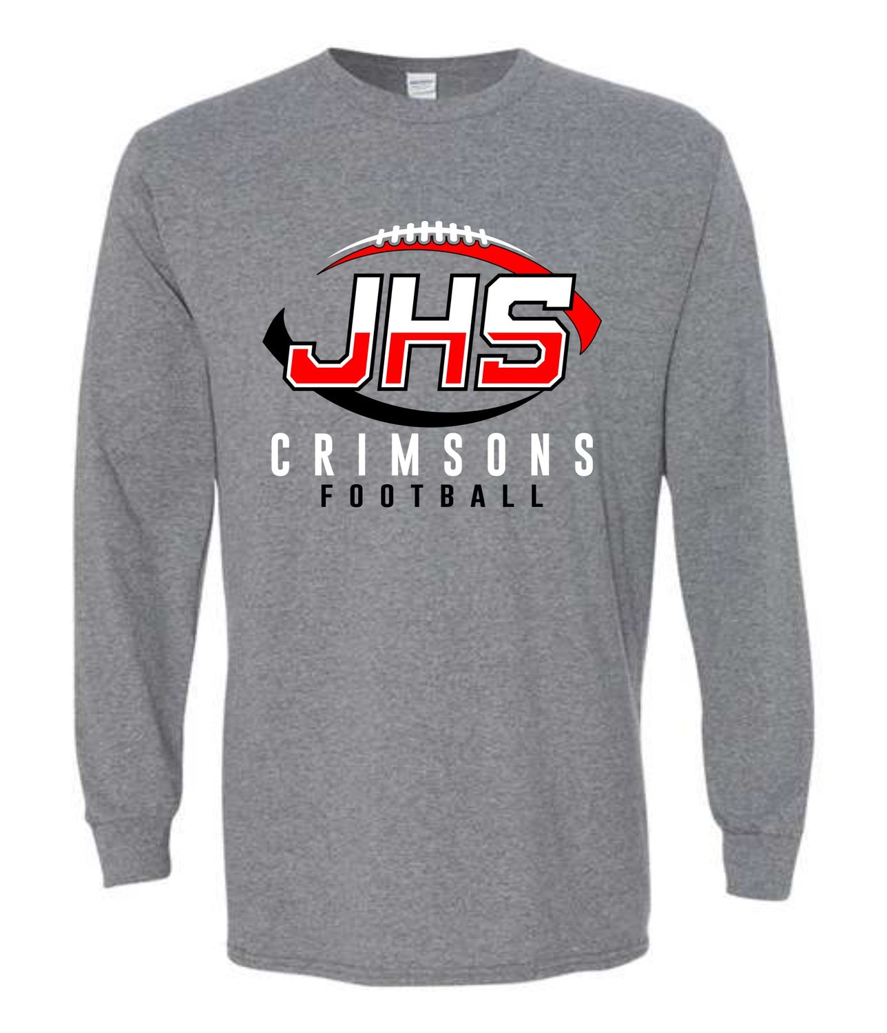 JHS CRIMSONS FOOTBALL-5400 DARK HEATHER LONG SLEEVE-T