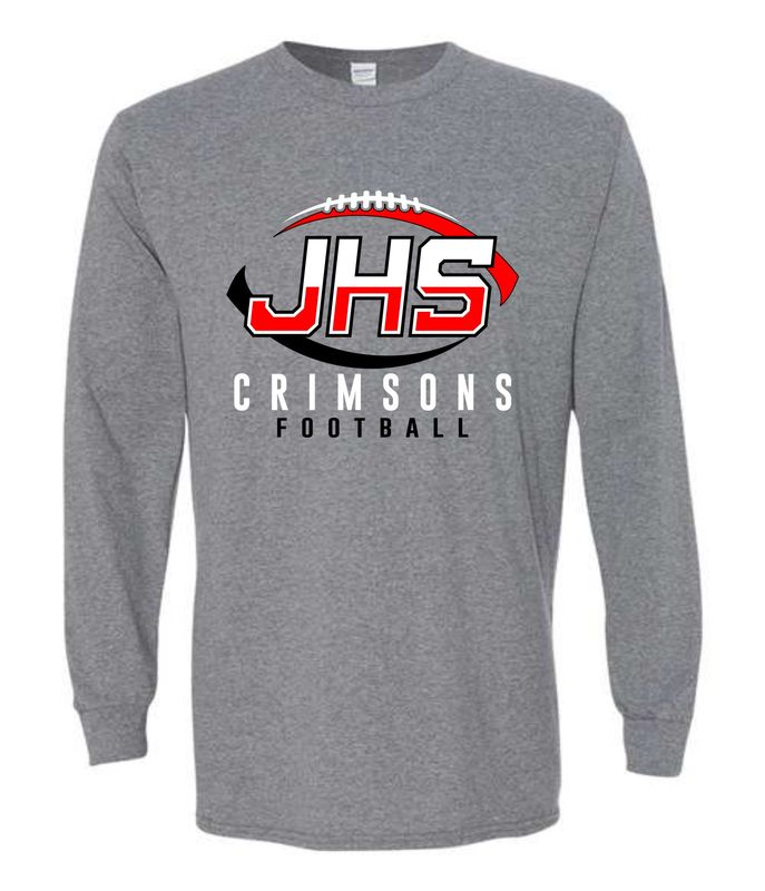 JHS CRIMSONS FOOTBALL-5400 DARK HEATHER LONG SLEEVE-T