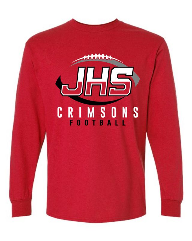 JHS CRIMSONS FOOTBALL-5400 RED LONG SLEEVE-T