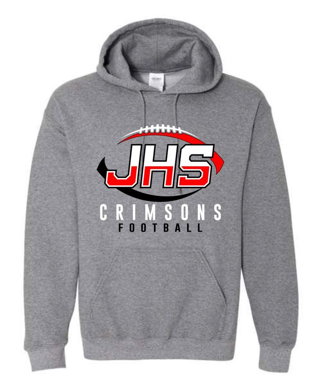 JHS CRIMSONS FOOTBALL-18500 DARK HEATHER PULLOVER HOODIE