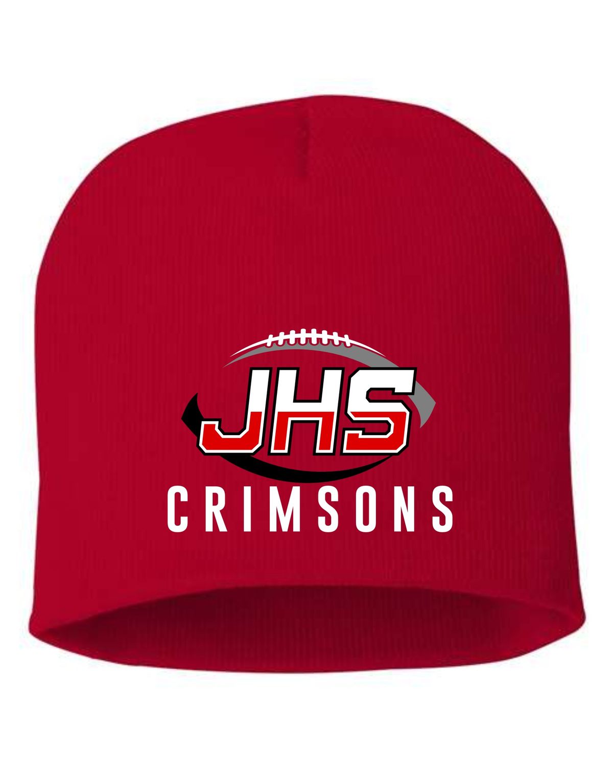 JHS CRIMSONS FOOTBALL-SP08 RED 8&quot; BEANIE (EMBROIDERED)
