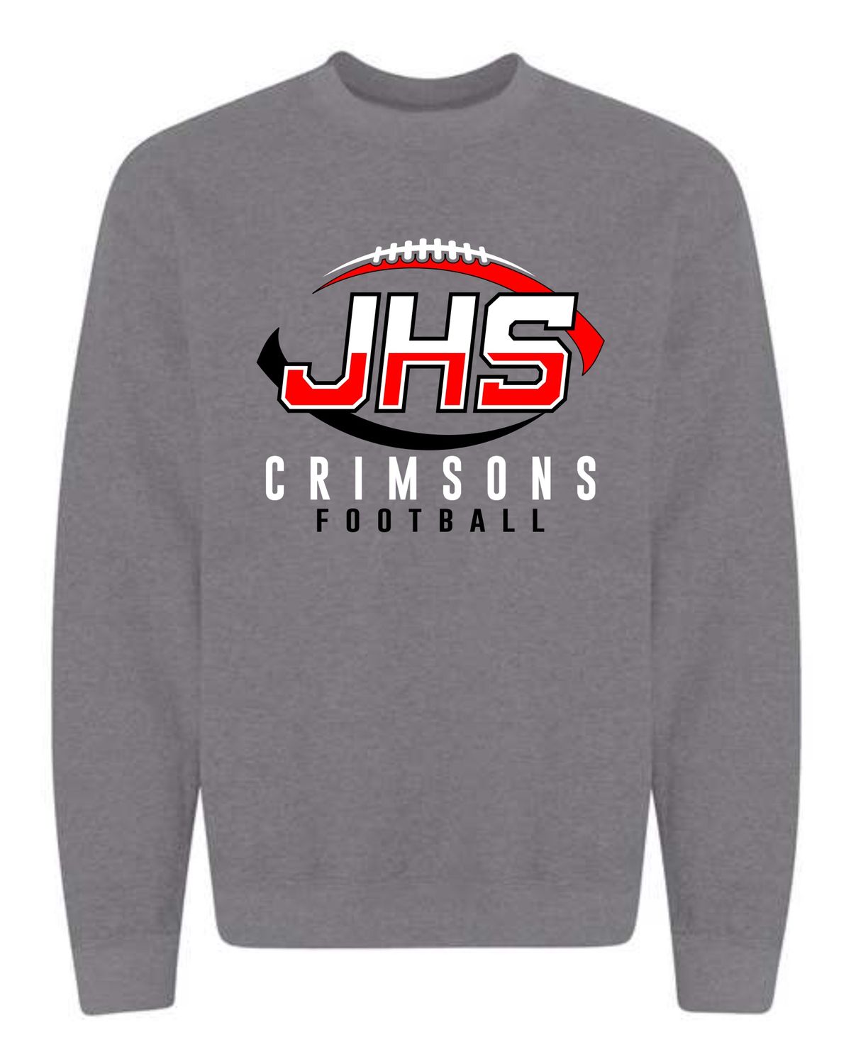JHS CRIMSONS FOOTBALL-18000 DARK HEATHER CREWNECK SWEATSHIRT