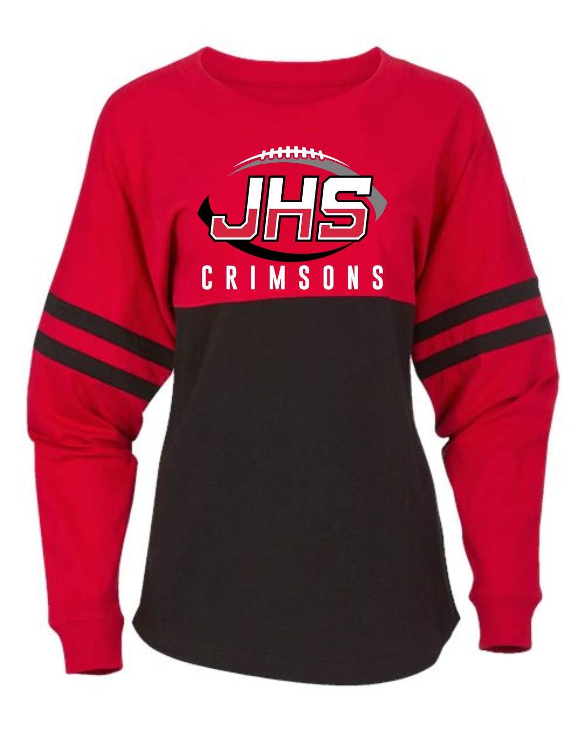 JHS CRIMSONS FOOTBALL-BW3514 RED WOMEN&#39;S LONG SLEEVE JERSEY