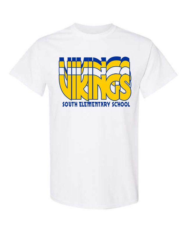 SOUTH SCHOOL VIKINGS-5000 WHITE UNI-SEX T-SHIRT