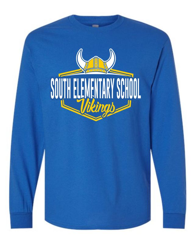 SOUTH SCHOOL VIKINGS-2400 ROYAL LONG SLEEVE-T