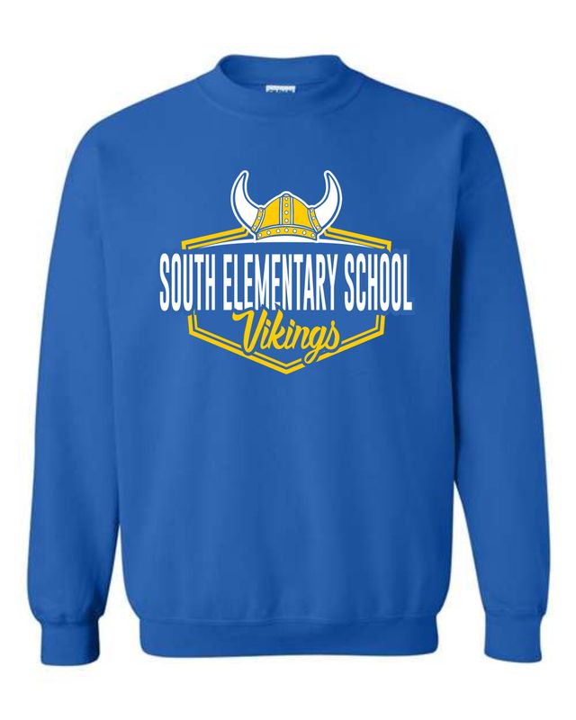 SOUTH SCHOOL VIKINGS-18000 ROYAL CREWNECK SWEATSHIRT