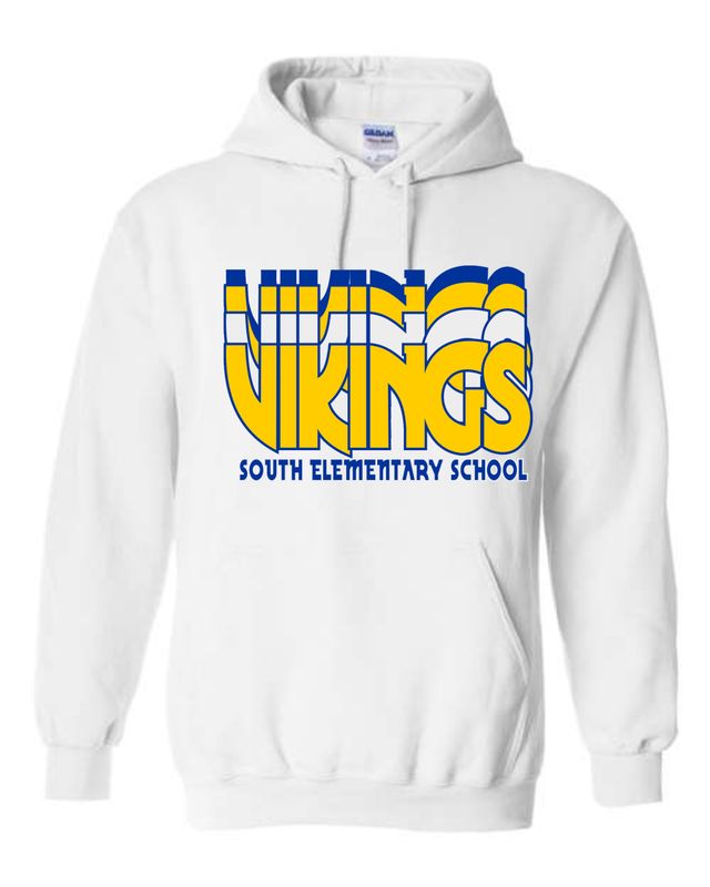 SOUTH SCHOOL VIKINGS-18500 WHITE PULLOVER HOODIE