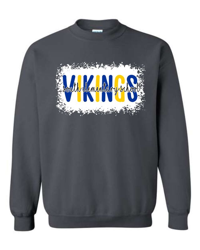 SOUTH SCHOOL VIKINGS-18000 CHARCOAL CREWNECK SWEATSHIRT