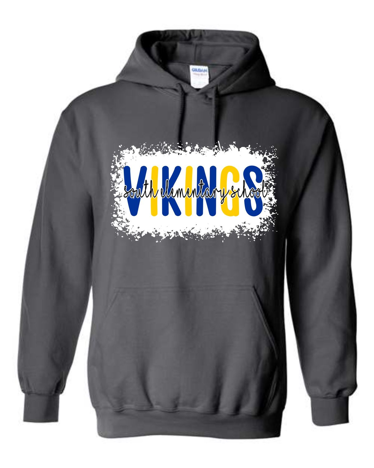 SOUTH SCHOOL VIKINGS-18500 CHARCOAL PULLOVER HOODIE