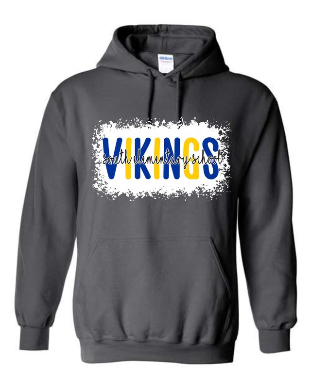 SOUTH SCHOOL VIKINGS-18500 CHARCOAL PULLOVER HOODIE