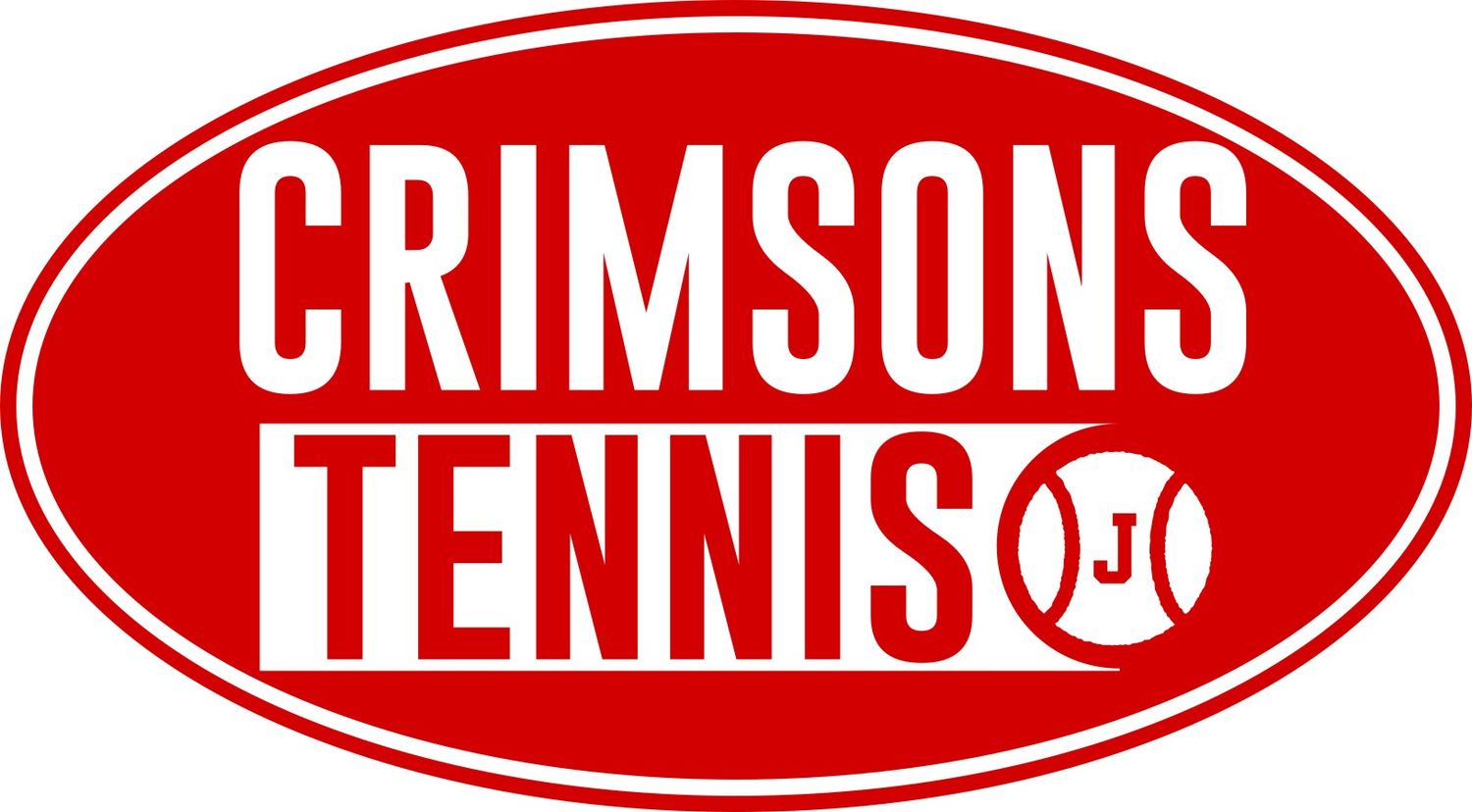JHS TENNIS-RED CAR DECAL 3&quot; TALL x 5.5&quot; WIDE